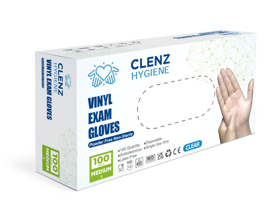 Clenz Clear Vinyl Gloves Medium