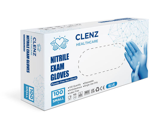 Clenz Blue Nitrile Gloves Small (10 Pack)