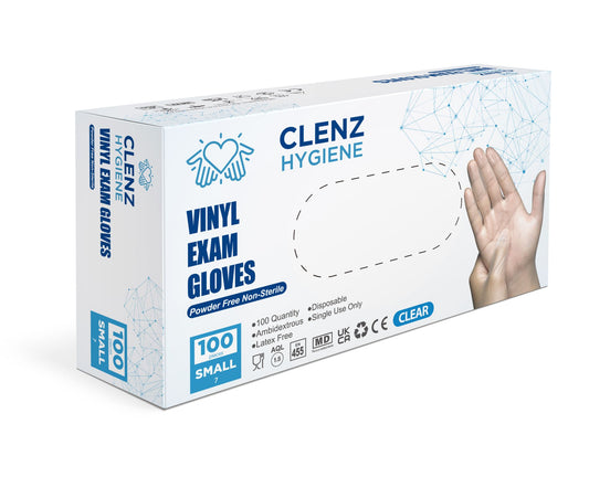 Clenz Clear Vinyl Gloves Small