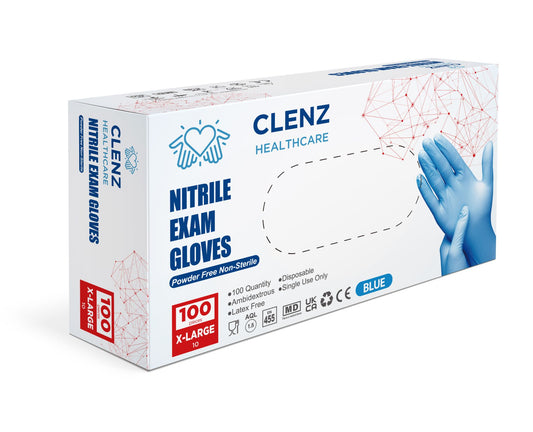 Clenz Blue Nitrile Gloves Extra Large (10 Pack)