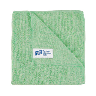 Robert Scott Contract Microfibre Cloth Green 10pk