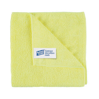 Robert Scott Contract Microfibre Cloth Yellow 10pk